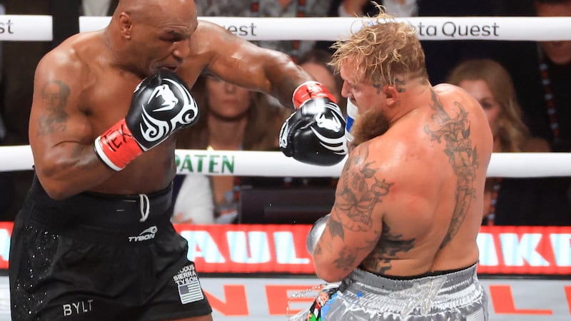Mike Tyson during his heavyweight bout against Jake Paul. AFP