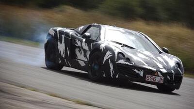 McLaren's new MP4-12C in action on the Dunsfold track in the UK.