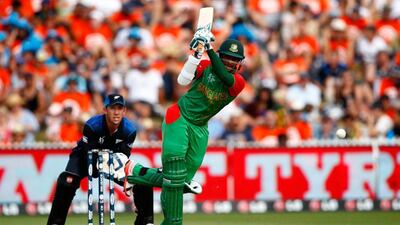 Shakib Al Hasan of Bangladesh bats during Friday's loss to New Zealand at the 2015 Cricket World Cup. Phil Walter / Getty Images / March 13, 2015