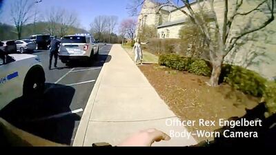 Officers outside the school. Metro Nashville Police Department / EPA