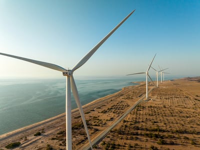 The wind farm on Sir Bani Yas Island. The UAE has been investing heavily in renewable energy projects to achieve net-zero emissions by 2050. Photo: Masdar