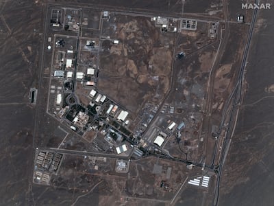 This satellite image provided by Maxar Technologies shows the Natanz nuclear enrichment facility, 135 miles southeast of Tehran. AFP