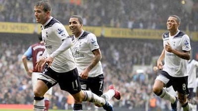 A double from Rafael van der Vaart, left, against Aston Villa took the Dutch midfielder’s goal tally to four in six games for Tottenham.
