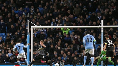 Raheem Sterling scores the 80th minute 2-2 equaliser for Manchester City on Tuesday night against Borussia Monchengladbach in the Champions League. Jason Cairnduff / Action Images / Reuters