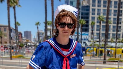 Nicholas Young from Kansas City, Kan, dressed as "Steve" from "Stranger Things Season (Photo by Christy Radecic/Invision/AP)