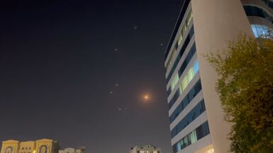 Air defence missiles in the sky over Qatar. Getty Images