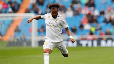 Real Madrid's Marcelo controls the ball. AP Photo