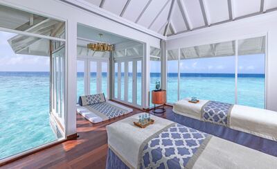 A view from the spa at Anantara Kihavah Maldives Villas. Photo: Anantara