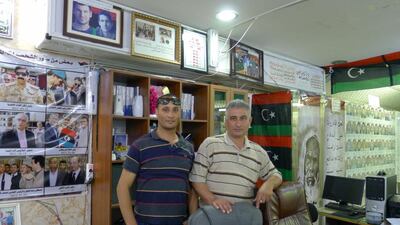 Brothers Taher (left) and Mohamed Bashir Sheneba, curators of the Misrata War Museum. Mahmud Turkia / AFP