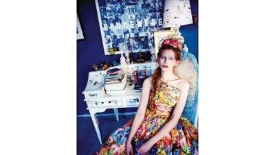 Dress, Dh25,702, Naeem Khan at Boutique 1. Headpiece, price on request, Sye Calmar