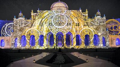 Sharjah City Municipality lit up for the Sharjah Light Festival 2019. Courtesy Sharjah Light Festival
