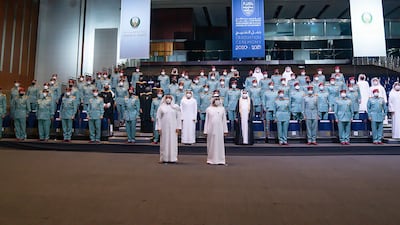 All 285 graduates had recently completed a master's degree in management, innovation and public policies. Sheikh Mohammed @HHShkMohd/Twitter