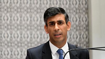 British Prime Minister Rishi Sunak in Nusa Dua,, Indonesia, for the G20 meeting on Wednesday. Reuters