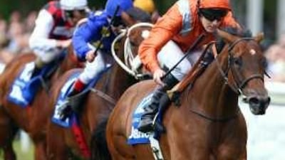 Tom Queally guided Fleeting Spirit to a controversial Group 1 July Cup victory at Newmarket July yesterday.