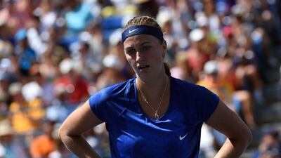 Petra Kvitova of the Czech Republic, ranked No 4 in the world, has pulled out of the Indian Wells tournament because of exhaustion. AFP PHOTO / TIMOTHY A. CLARY