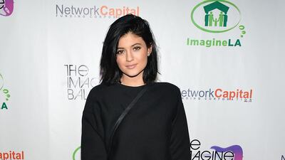 Kylie Jenner, in black jeans and a jumper, arrives at The Imagine Ball held at House of Blues Sunset Strip on August 6, 2014 in West Hollywood, California. AFP