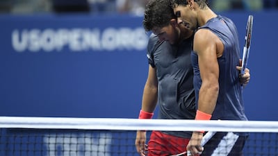 Nadal embraces Thiem. AFP