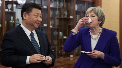Theresa May made the comments about EU citizens' rights during a visit to China where she met China's president Xi Jinping. Photographer: Dan Kitwood/Pool via Bloomberg