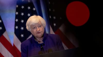 Janet Yellen attends a press conference after a meeting with Chinese Vice Premier He Lifeng in San Francisco in November last year. Reuters