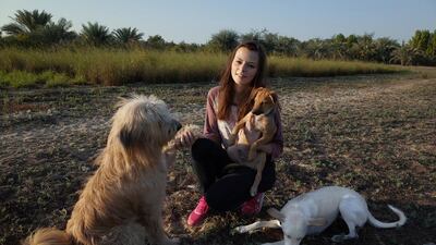 Stephanie Damm looks after the animals at the Bahya sancutary in Bahya, a non-profit farm for rescued animals. Delores Johnson / The National