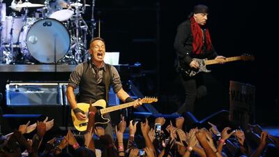 Bruce Springsteen performs with the E Street Band in Cape Town yesterday. Mike Hutchings / Reuters