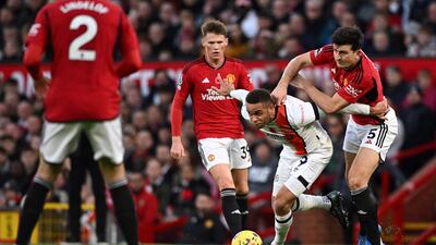 Harry Maguire - 7. Started over Varane again and kept the momentum of United’s first attack and his cross field balls kept the impetus going. Words with McTominay, but another highly competent performance. AFP