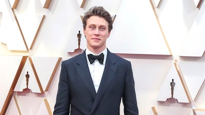 George MacKay, wearing Dunhill, arrives at the Oscars on Sunday, February 9, 2020, at the Dolby Theatre in Los Angeles. EPA