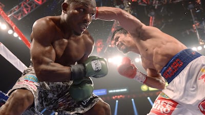 Timothy Bradley and Manny Pacquiao during their 2014 fight