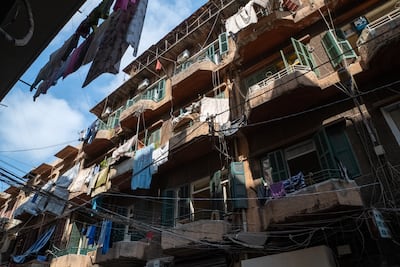 El Khoury offered new drapes to local residents that gifted him their tattered curtains affected by the 2020 blast. Photo: Sara Guldmyr