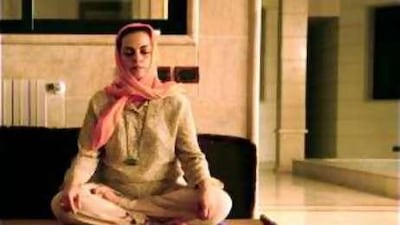 Obeida Adra meditates inside at villa in Lebanon owned by the Naqshbandi-Haqqani Sufi order. Meris Lutz for The National