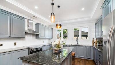 The kitchen is modern and well-equipped.
