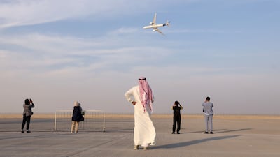 This week, an estimated 148,000 visitors and more than 1,500 exhibitors are gathered at Al Maktoum International Airport. Chris Whiteoak / The National
