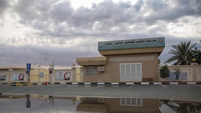 Gusty winds and cloudy skies at the Al Dait Secondary School for Girls in Ras Al Khaimah. Victor Besa / The National