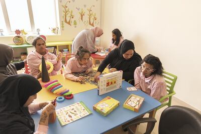 Pupils take part in class activities at Senses. John Marsland for The National