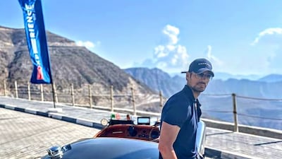 David Gandy drives his 1954 Jaguar XK120. credit: Abdullah Jaafari for Jaguar