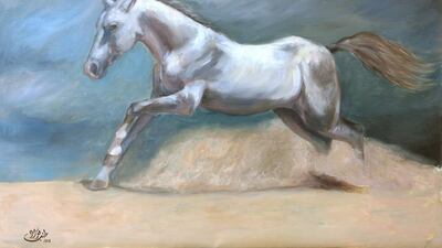 Fouad Tomb's painting titled Freedom. Courtesy Salwa Zeidan Gallery