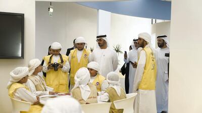 Hussain Bin Ibrahim Al Hammadi, Minister of Education, attends the Media Education Conference organised by the Ministry of Education in Ajman. Reem Mohammed / The National
