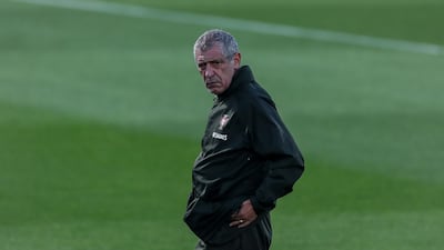 Portugal coach Fernando Santos during training in Oeiras. EPA