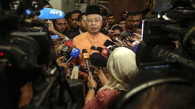 Malaysian prime minister Najib Razak responding to media in Kuala Lumpur on July 21, 2016 a day after US attorney general Loretta Lynch announced the department of justice in Washington was filing a civil lawsuit seeking to recover assets of more than US$1 billion that were allegedly stolen from an intercontinental corruption scheme laundering funds from the Malaysian sovereign wealth fund 1MDB. Fazry Ismail/ EPA