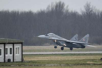 A Polish Air Force Mig-29 fighter during Media Day at the 22nd Tactical Air Base in Malbork, Poland. EPA