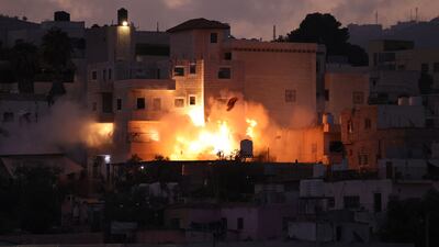 A home in the occupied West Bank is damaged in an explosion. It belonged to a Palestinian accused of carrying out a shooting near Bethlehem in 2024 that killed an Israeli settler. AFP