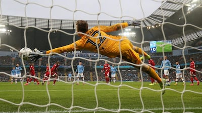 Fulham goalkeeper Marek Rodak cannot stop Bernardo Silva's shot finding the back of the net. Reuters