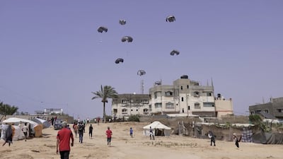 The UAE and Jordan carried out the airdrop alongside aircraft from France, Germany, Italy and Spain. Wam