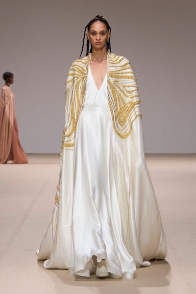 This collection first showed in Paris as part of haute couture fashion week, before travelling to Dubai. Photo: Dubai Fashion Week