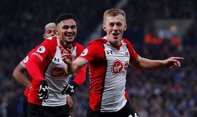 James Ward-Prowse, right, scored Southampton's third goal. Peter Cziborra / Reuters