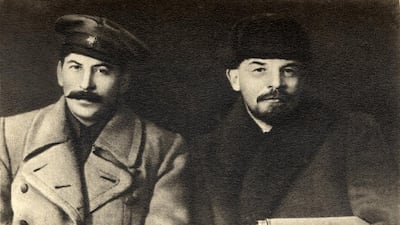 Joseph Stalin, left, and Vladimir Lenin in 1919. Universal History Archive / Getty Images