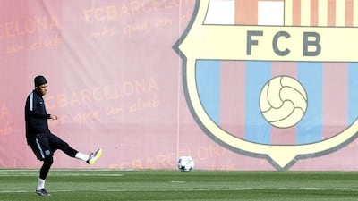 Neymar shown at a Barcelona training session last month before one of the team's Champions League matches. Albert Gea / Reuters / November 3, 2015