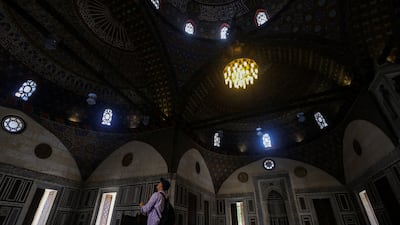 An archaeologist inside the restored Suleyman Pasha Al Khadim Mosque in old Cairo, Egypt, on September 16. Reuters