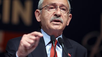 Turkish presidential candidate Kemal Kilicdaroglu, leader of the opposition Republican People's Party (CHP), addresses a press conference at CHP's headquarters in Ankara, Turkey, 18 May 2023. EPA