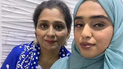 With her daughter, who says the family celebrate the independence days of both India and Pakistan. Photo: Pasha family